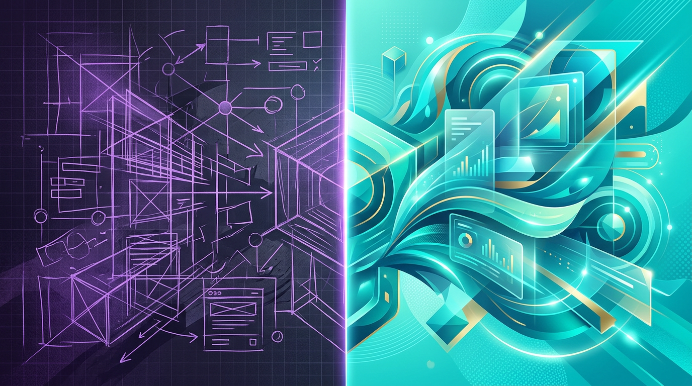 From wireframe to production UI: two snapshots of the same journey